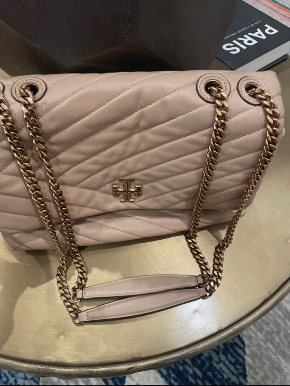 Tory Burch Blush Quilted Chain-Handle Shoulder Bag